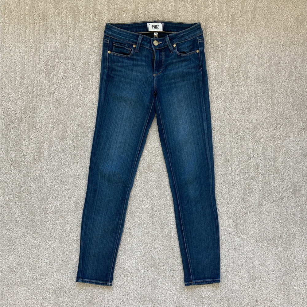 Paige Verdugo mid-rise skinny leg ankle jeans denim